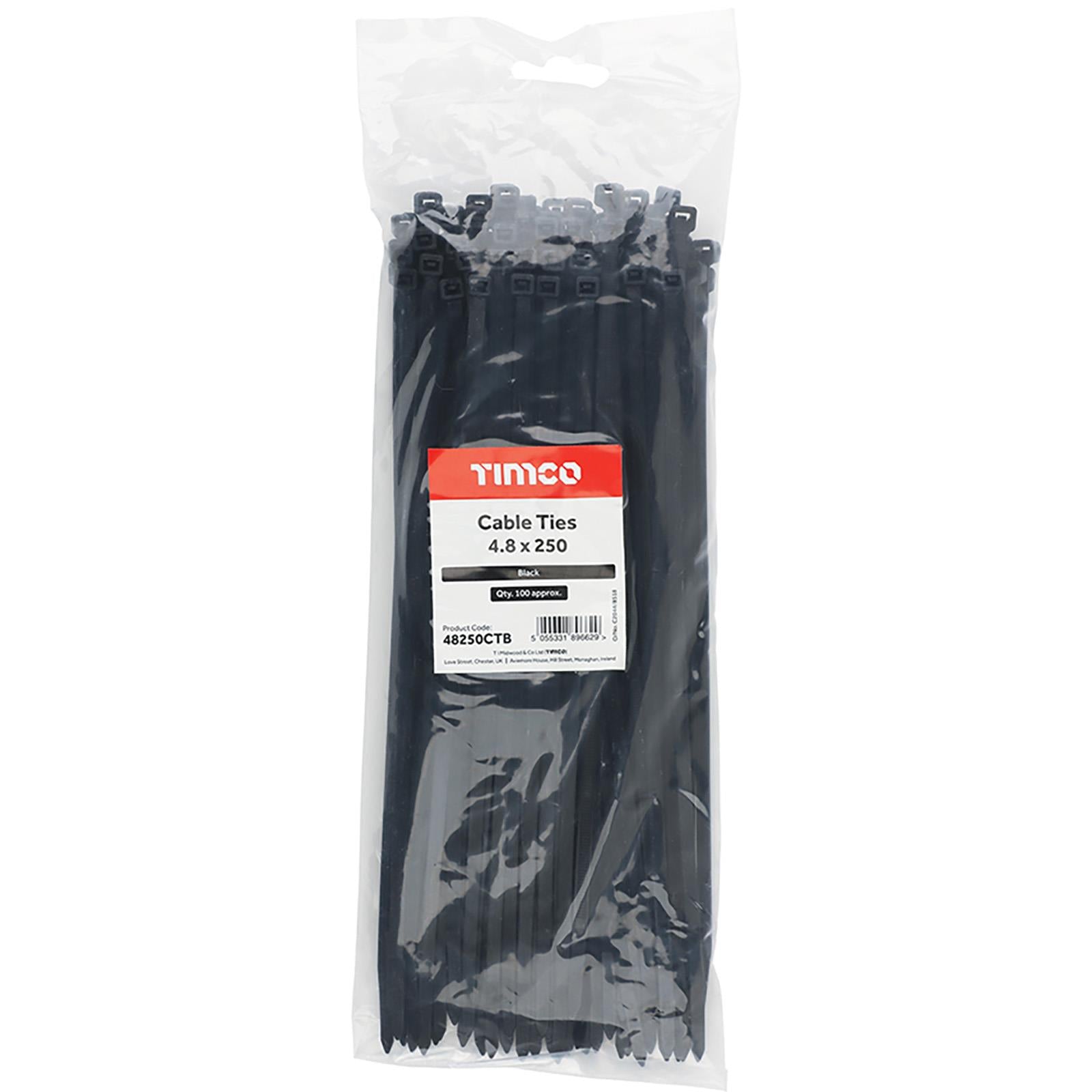 TIMCO Cable Ties Tie Wraps Black BS EN 62275 - Choose Size