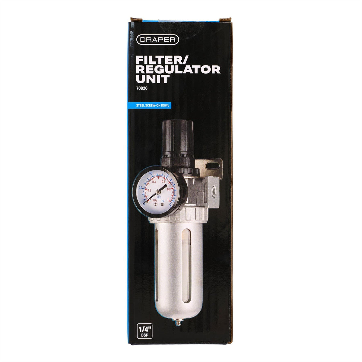 Draper 1/4" BSP Filter/Regulator Unit 70826  White Rose Tools