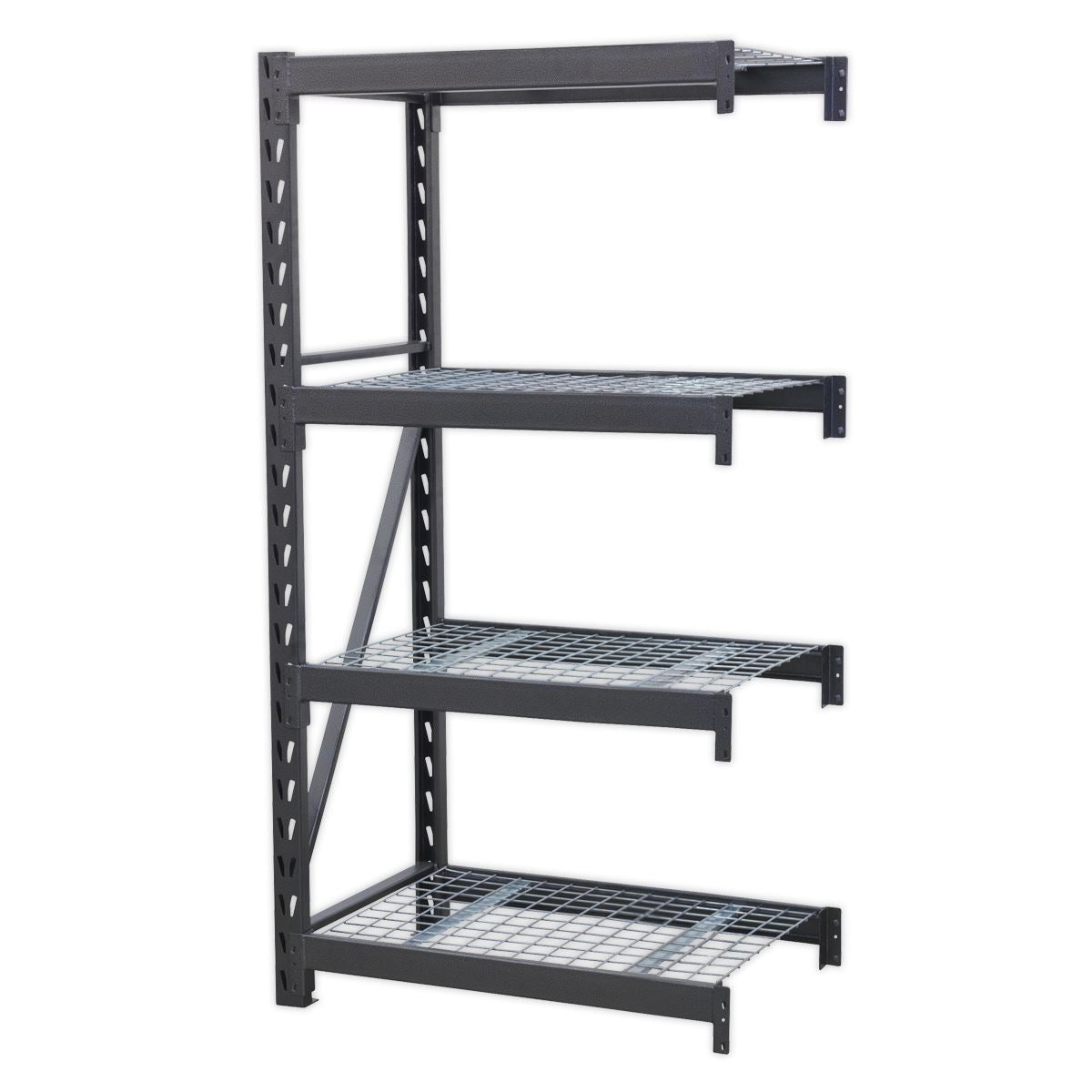 Sealey Heavy-Duty Racking Extension Pack with 4 Mesh Shelves 640kg Capacity Per Level 