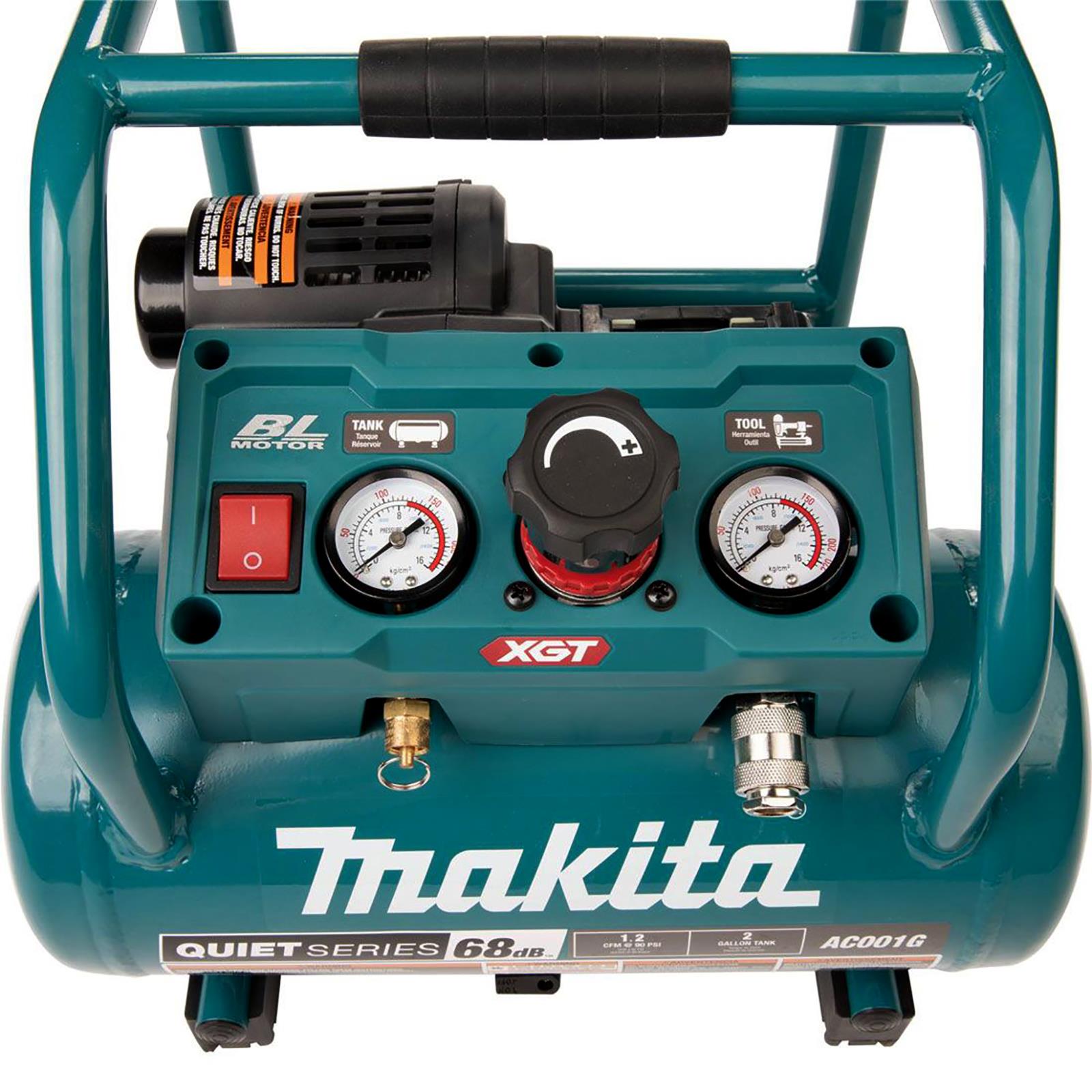 Makita Air Compressor XGT 40V Max Brushless Cordless 2 x 5Ah Batteries Rapid Charger AC001GT201