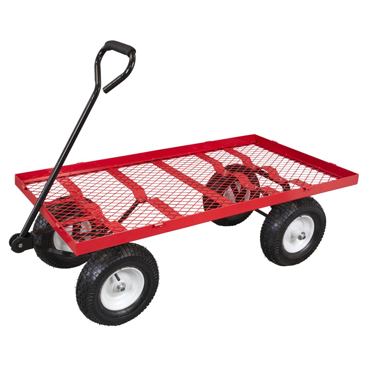 Sealey Platform Truck with Sides Pneumatic Tyres 450kg Capacity 