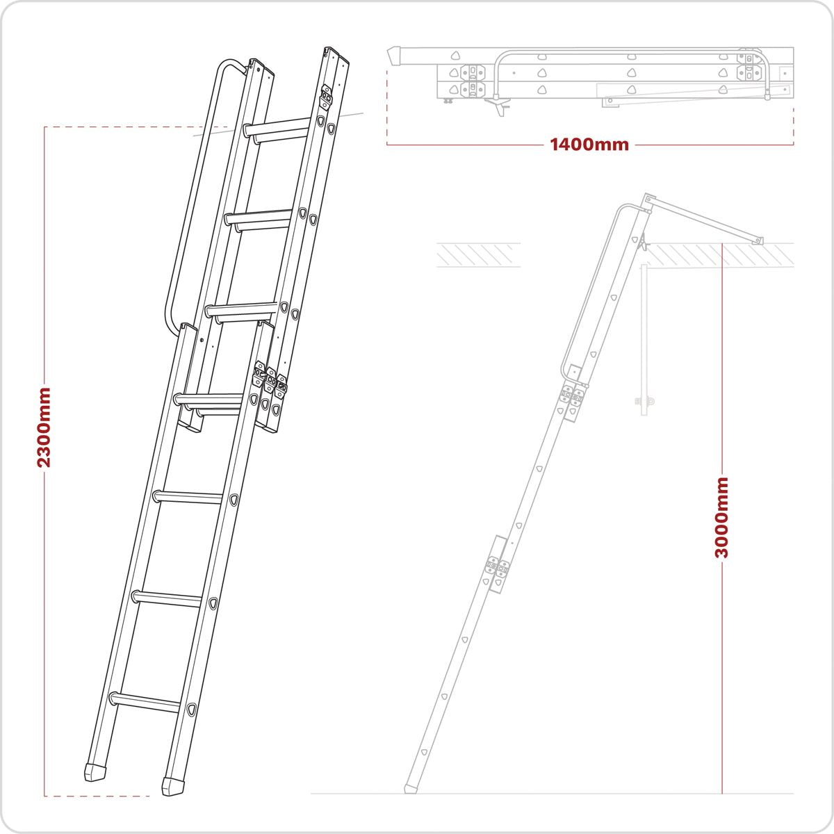 Sealey Loft Ladder 3-Section to BS 14975:2006 