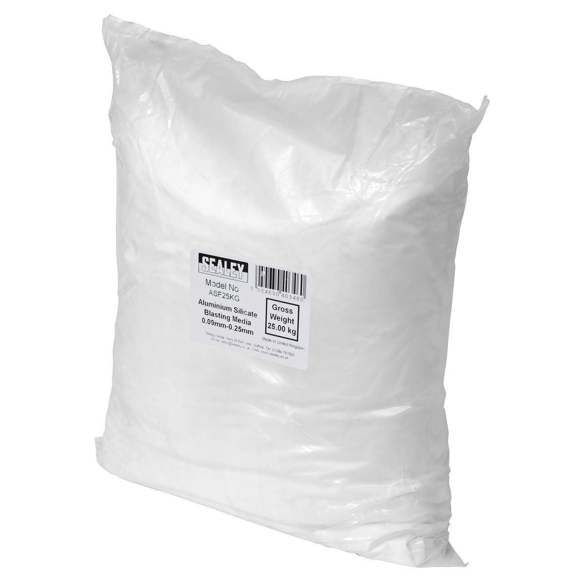 Sealey Aluminium Silicate Blasting Media 0.09mm-0.25mm  White Rose Tools