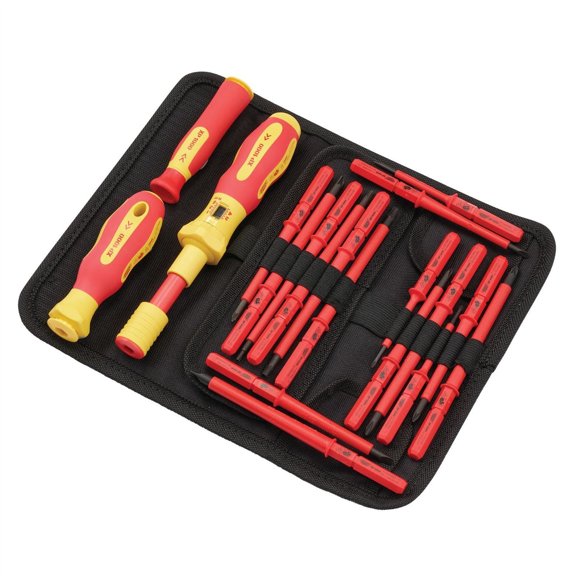 Draper XP1000 VDE Interchangeable Torque Screwdriver Set (19 Piece) 81762  White Rose Tools