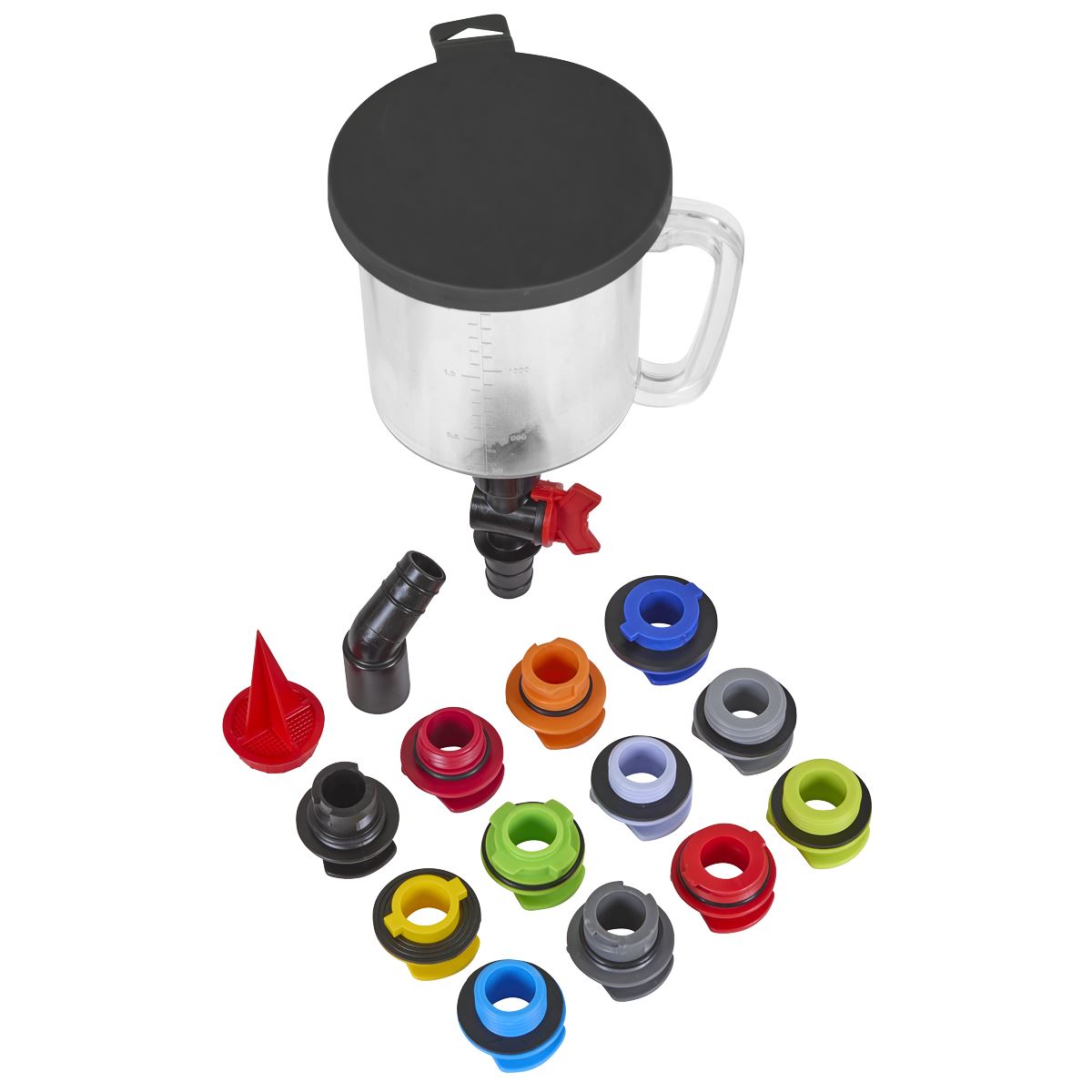 Sealey Master Engine Oil Funnel Filling Kit 15pc  White Rose Tools