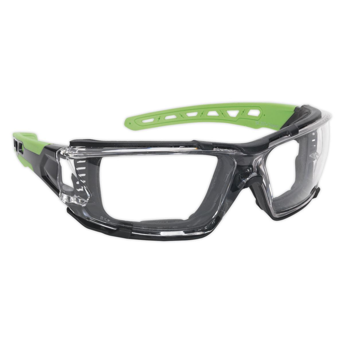 Sealey Safety Spectacles with EVA Foam Lining Wraparound Lightweight Clear Lens 