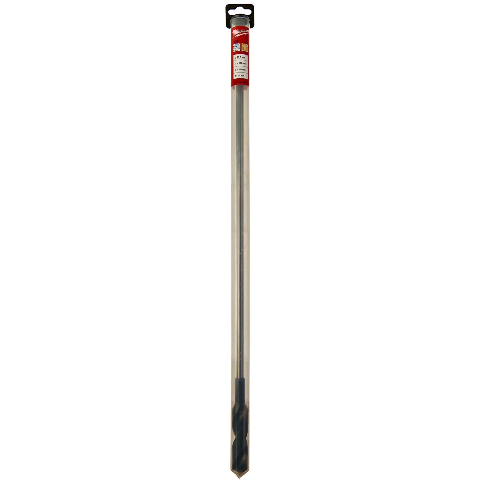 Milwaukee HSS Cable Drill Bit Wood Plasterboard Metal Channel 22 x 600mm 