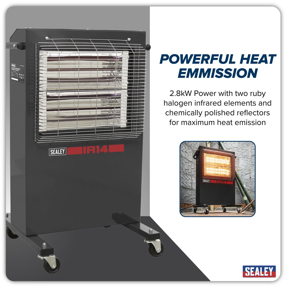Sealey Infrared Cabinet Heater 1.4/2.8kW 230V