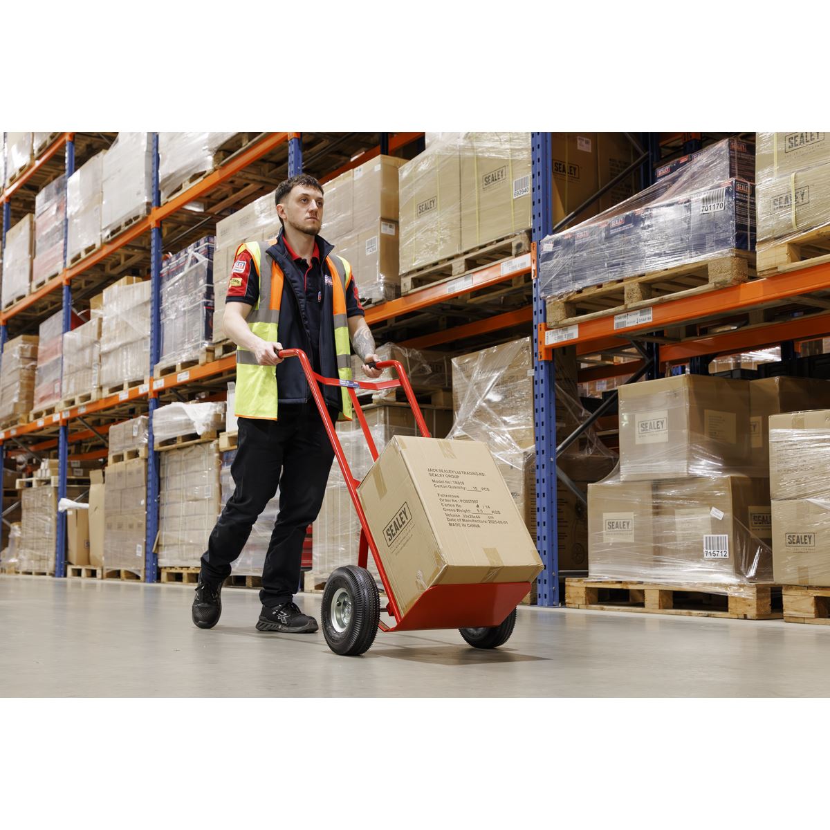 Sealey Sack Truck with Pneumatic Tyres 200kg Capacity