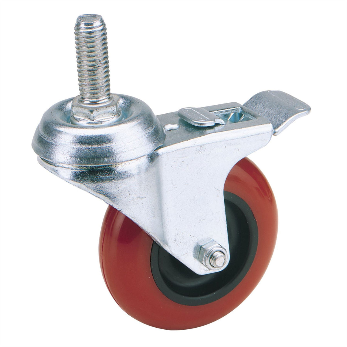 Draper Swivel Bolt Fixing Polyurethane Wheel with Brake 75mm Diameter S.W.L. 70kg 65516  White Rose Tools