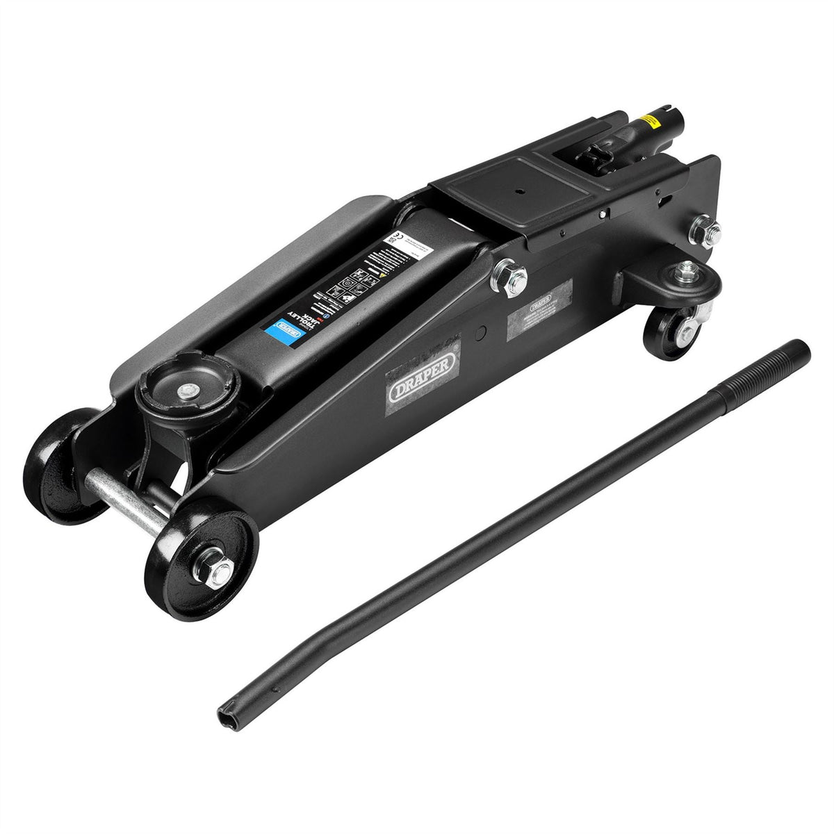 Draper Trolley Jack 3 Tonne Black 27635  White Rose Tools