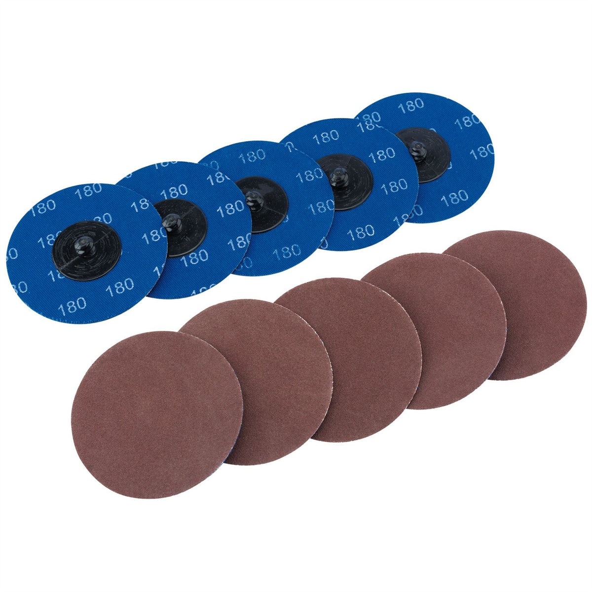 Draper Aluminium Oxide Sanding Discs 75mm 180 Grit (Pack of 10) 75618  White Rose Tools
