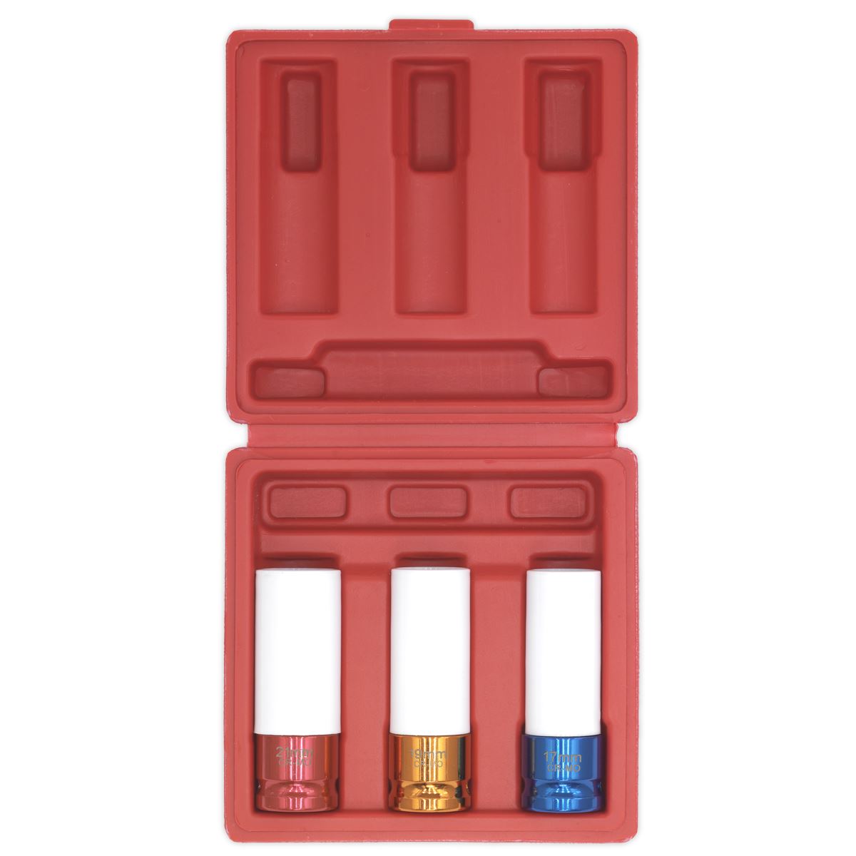 Sealey Alloy Wheel Impact Socket Set 3pc 1/2"Sq Drive 