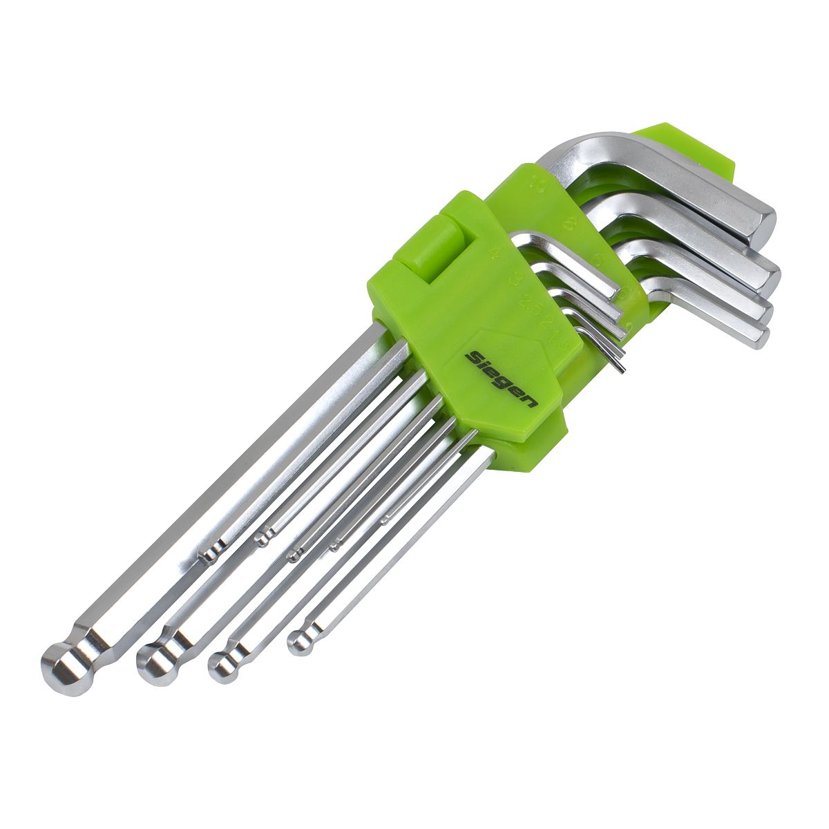 Siegen by Sealey Hex Key Set Ball-End Long 9pc - Metric