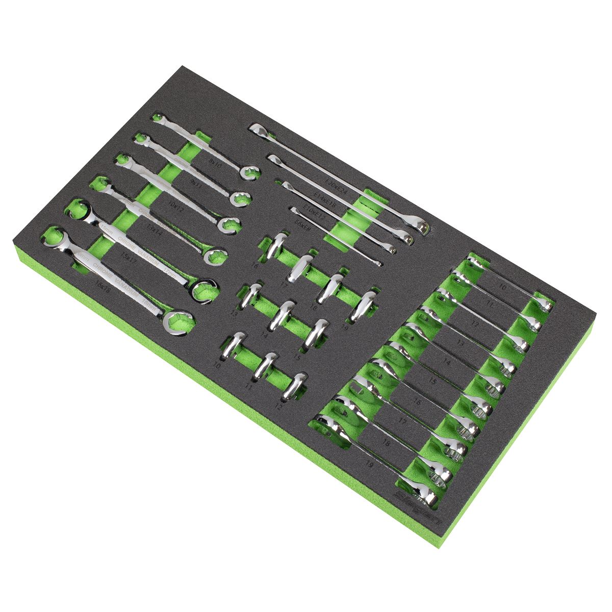 Siegen by Sealey Tool Tray with Specialised Spanner Set 30pc - Metric