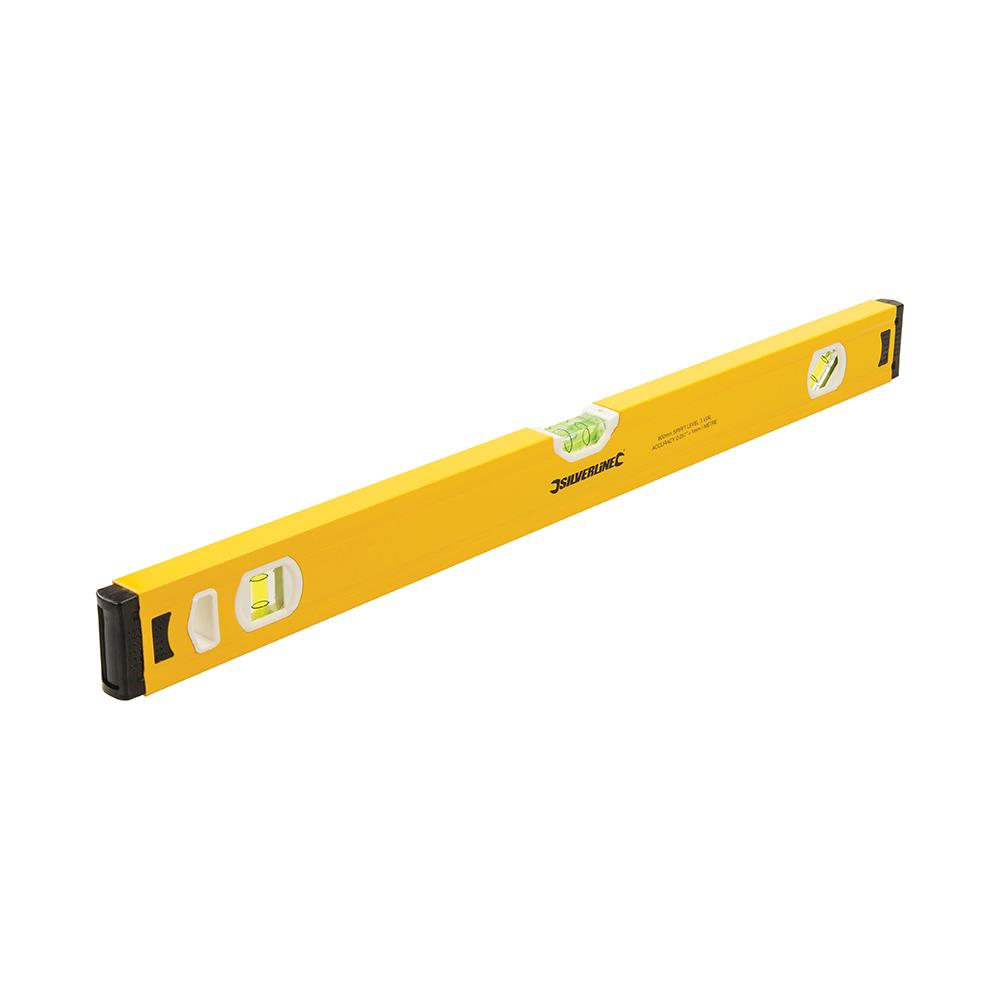 Silverline Spirit Level Powder Coated Aluminium 3 Vials - Choose Length