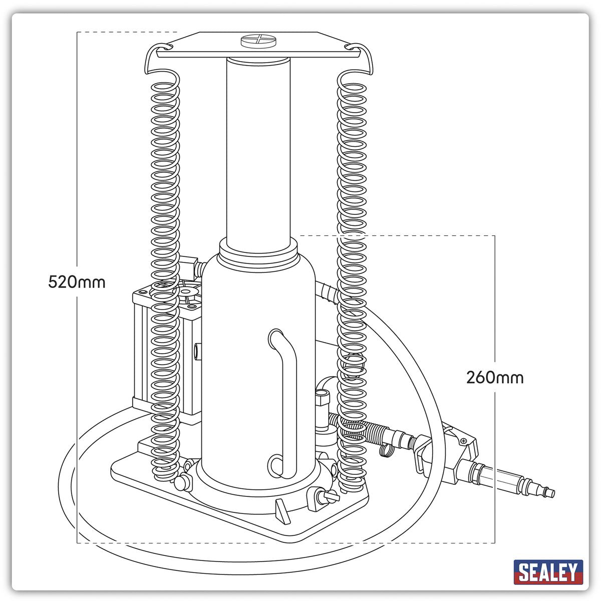 Sealey Air Operated Bottle Jack 18 Tonne 