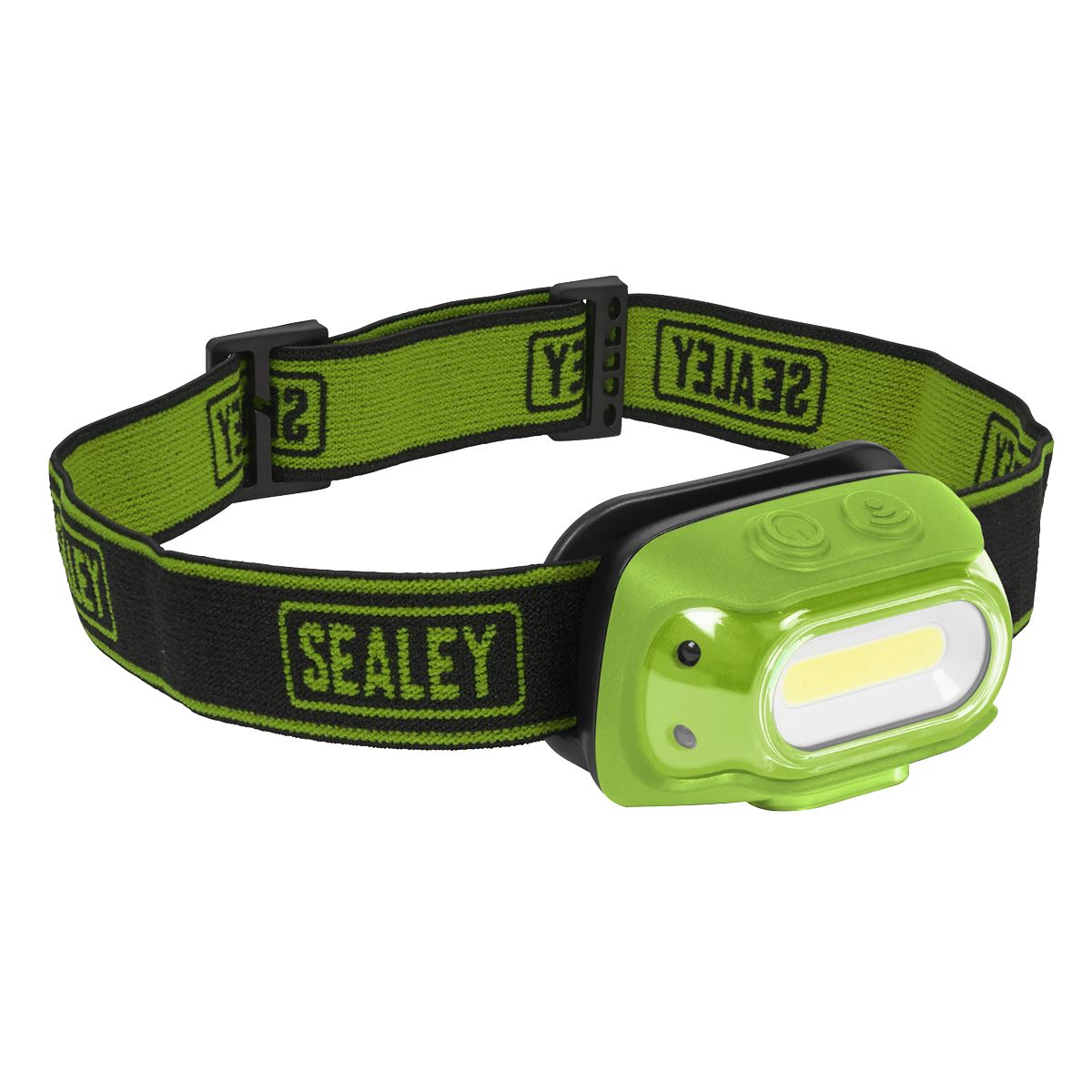 Sealey Rechargeable Head Torch with Auto-Sensor 8W COB LED - Green