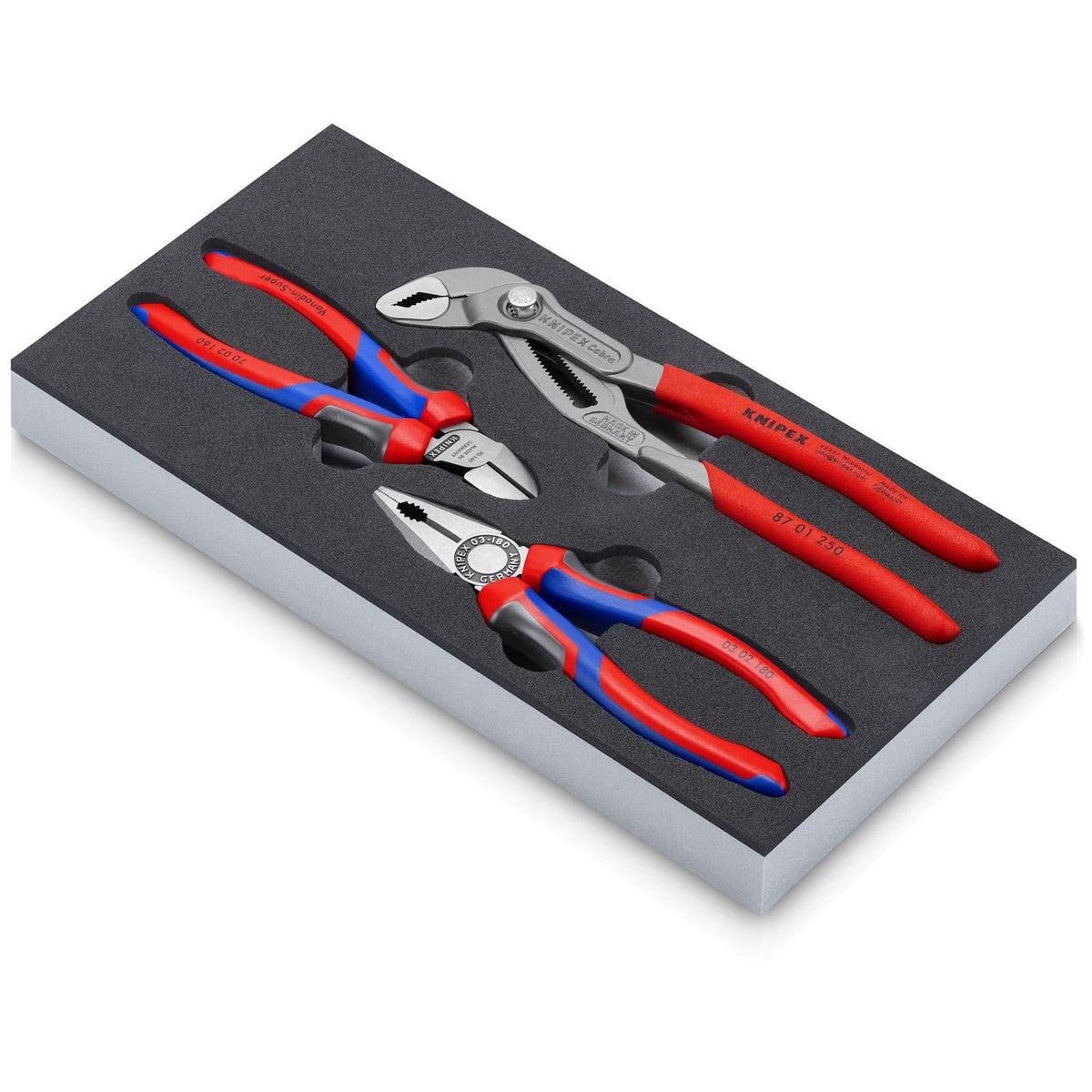 KNIPEX Pliers Set Bestseller 3 Pieces In Foam Tray 00 20 01 V26  White Rose Tools