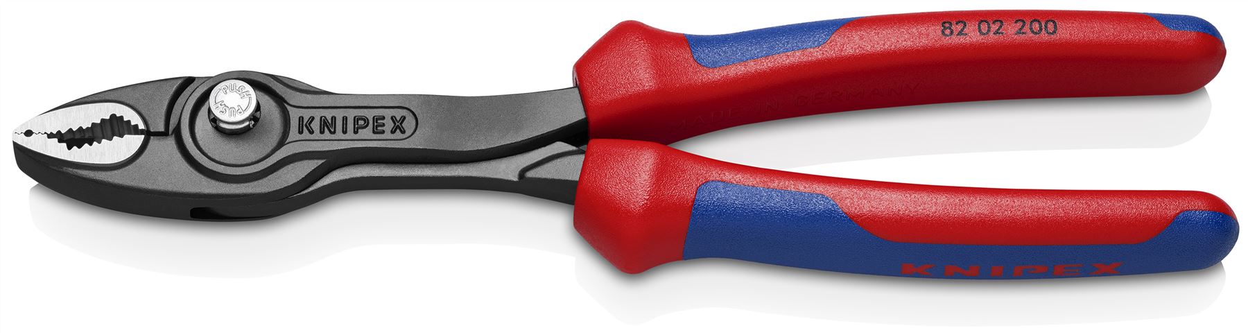 KNIPEX TwinGrip Slip Joint Pliers Front and Side Grip 200mm Multi Component Grips 82 02 200 SB