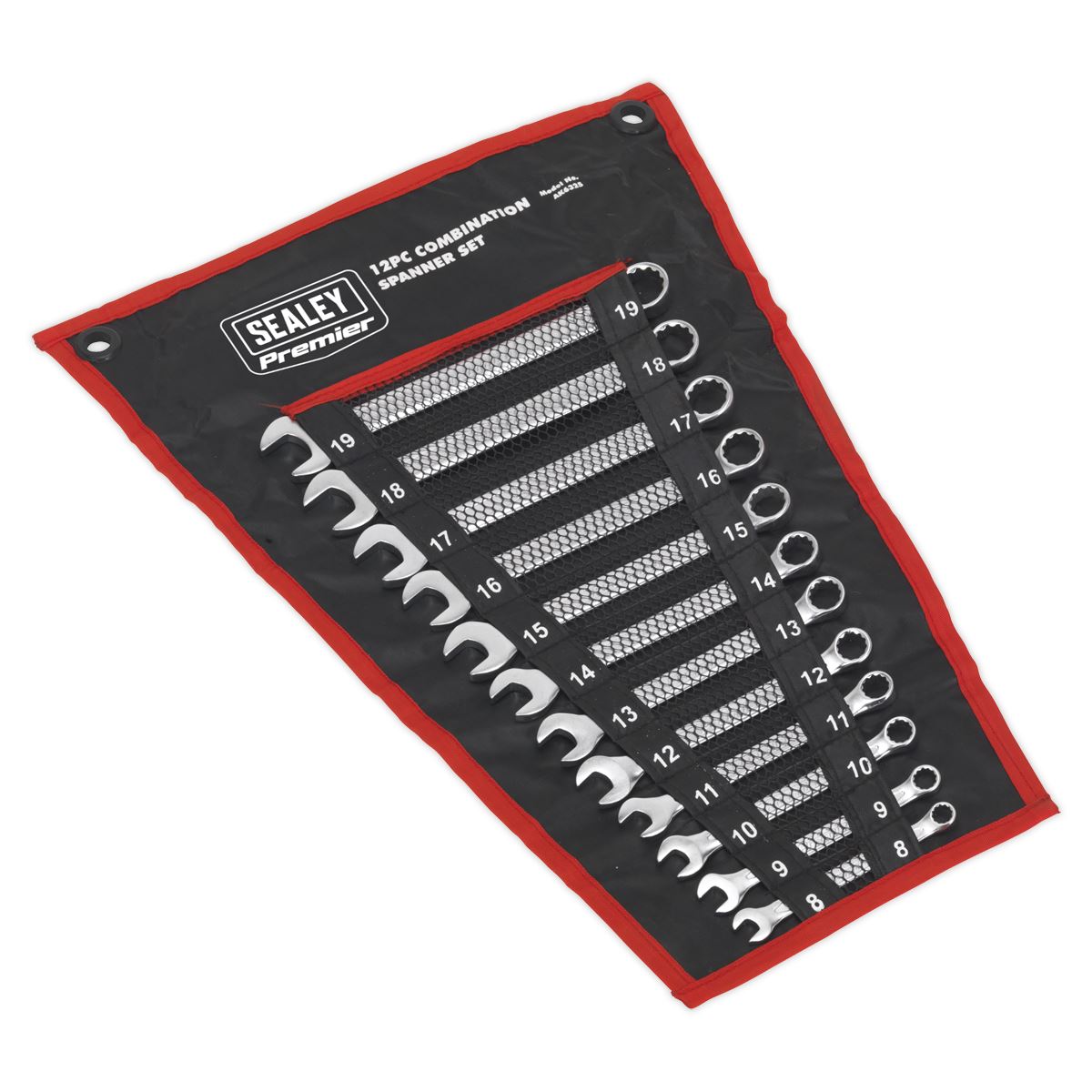 Sealey Premier Combination Spanner Set 12pc Cold Stamped Metric