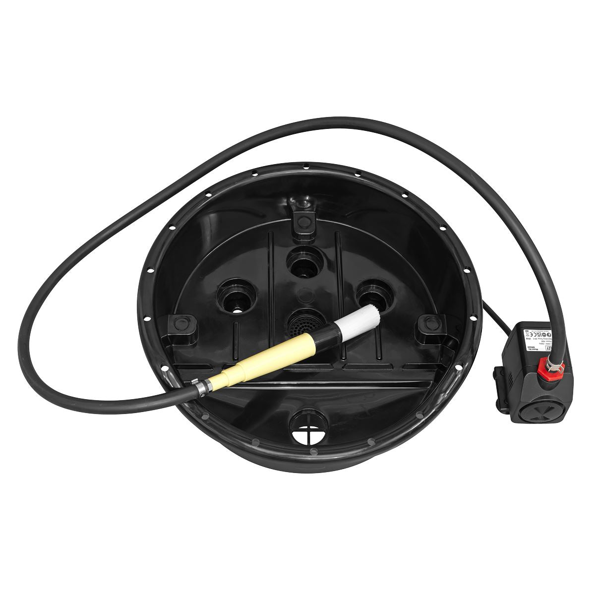 Sealey Portable Bucket Parts Washer with Brush 14L  White Rose Tools