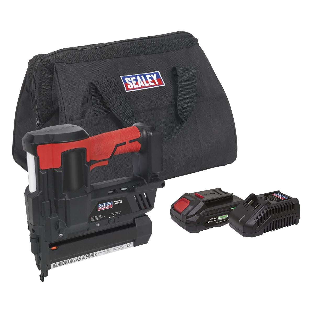 Sealey Cordless Nail/Staple Gun 18G 20V 2Ah SV20 Series Lithium-ion 
