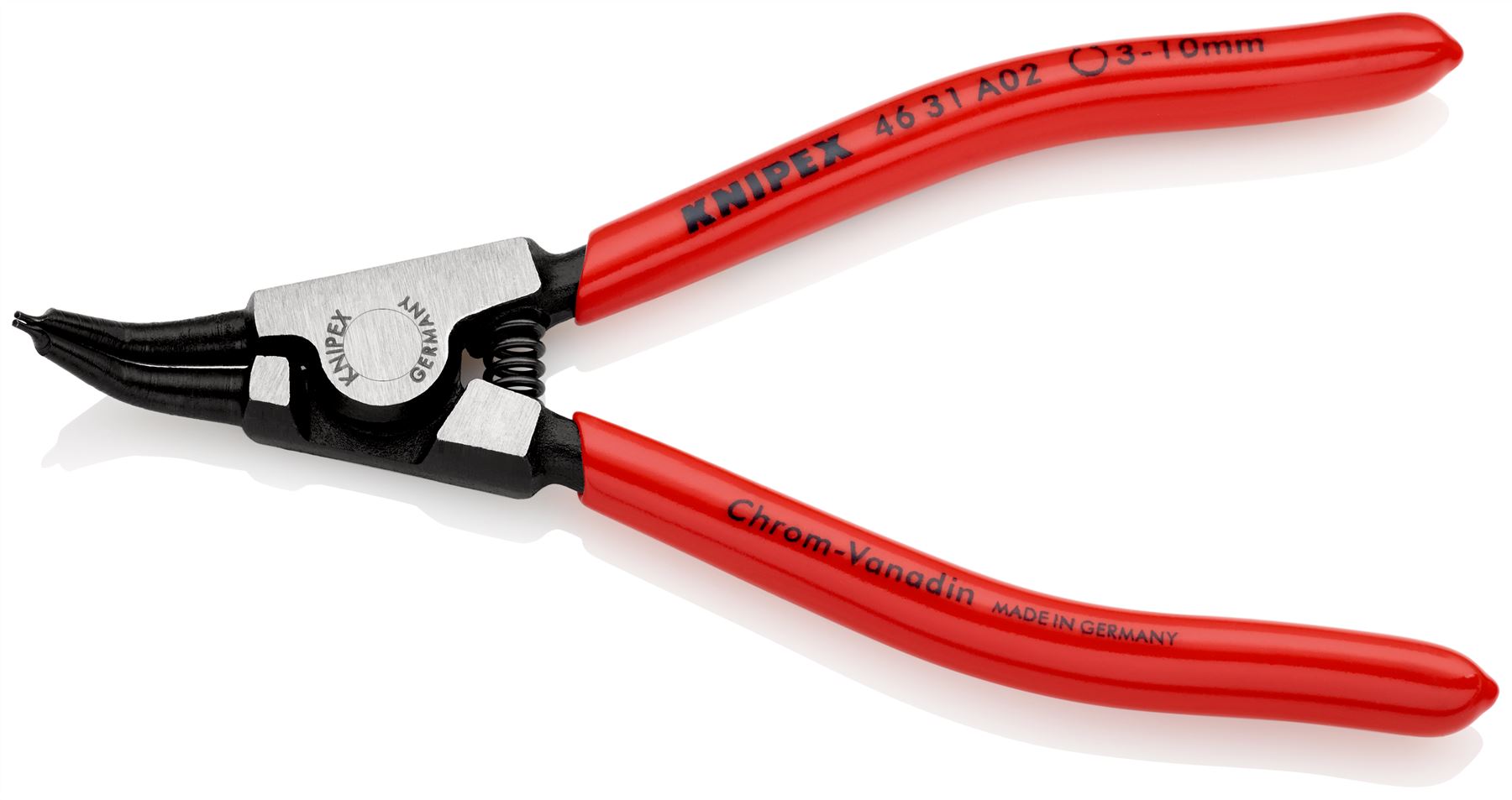 KNIPEX Circlip Pliers for External Circlips on Shafts 45° Angled 130mm 0.9mm Diameter Tips 46 31 A02