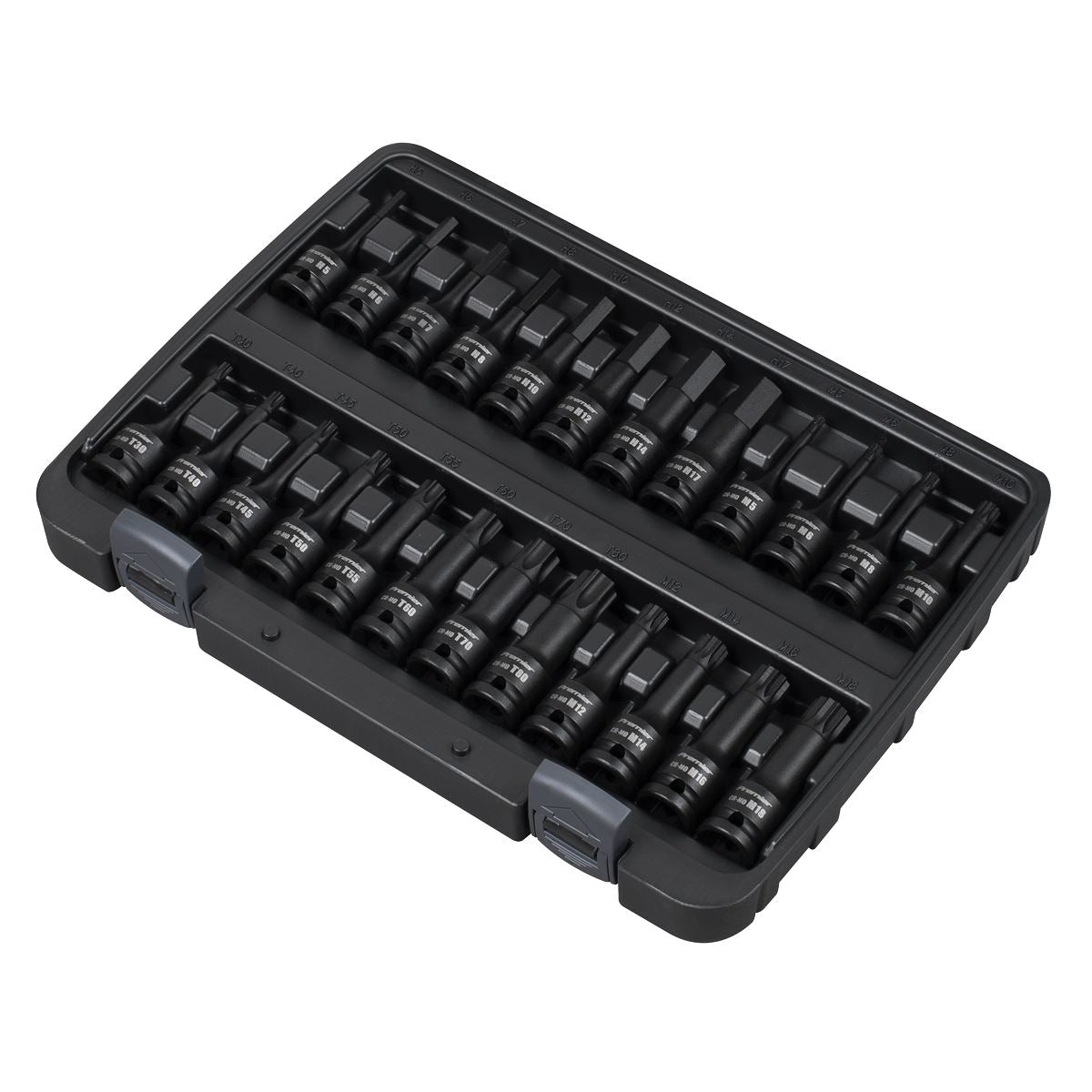 Sealey Premier Hex/TRX-Star*/Spline Impact Socket Bit Set 1/2"Sq Drive 24pc  White Rose Tools