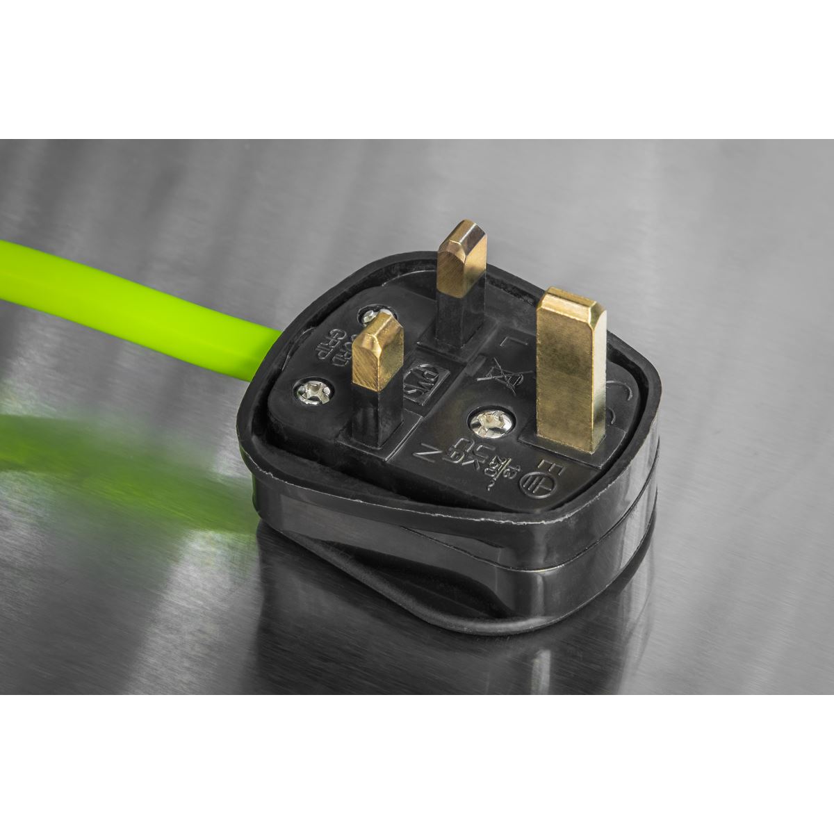 Sealey Cable Reel with Thermal Trip 4 x 230V Sockets 25m - Green