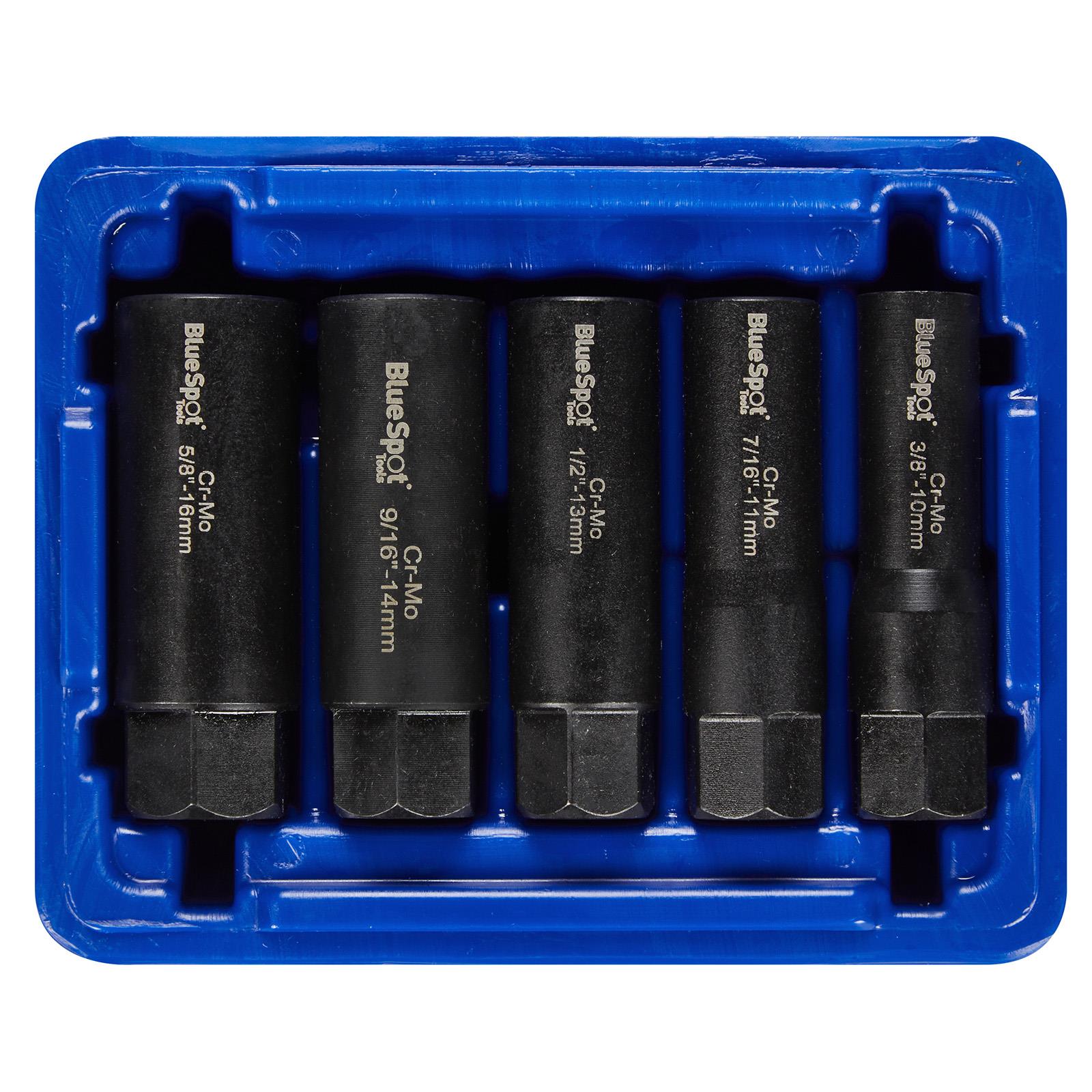 BlueSpot Bolt And Nut Remover Set Deep Impact 3/8" Drive 10-16mm 5 Piece