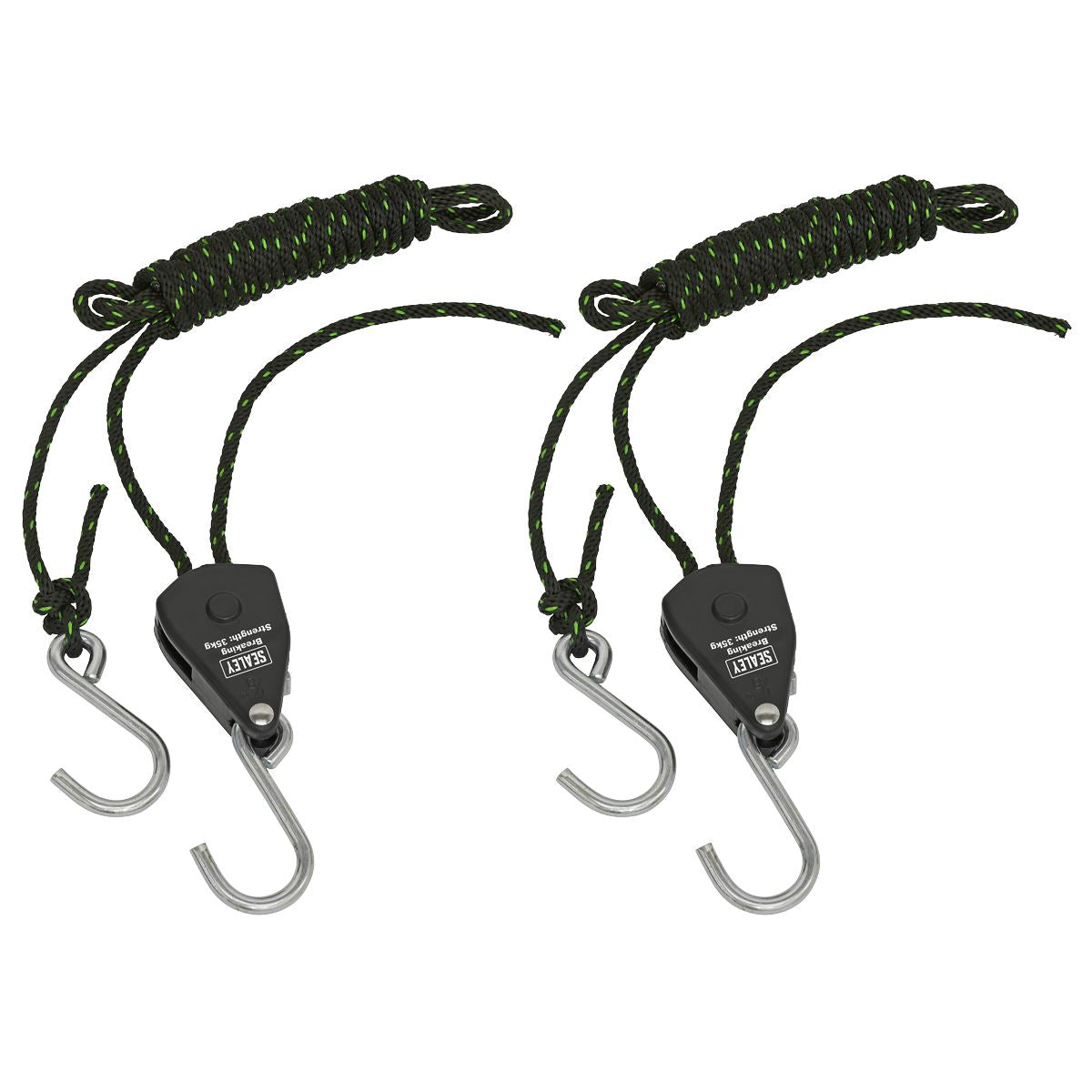 Sealey Parts Hanger/Tie Down Ratchet 2m with S-Shaped Hooks - Pack of 2