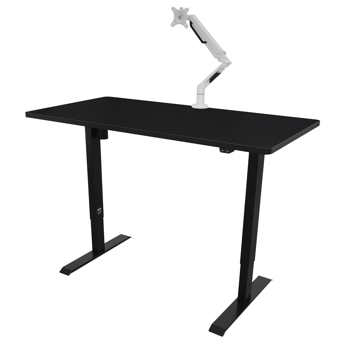 Dellonda Black Electric Height Adjustable Standing Desk, Quiet, Home Office, 1400x700mm
