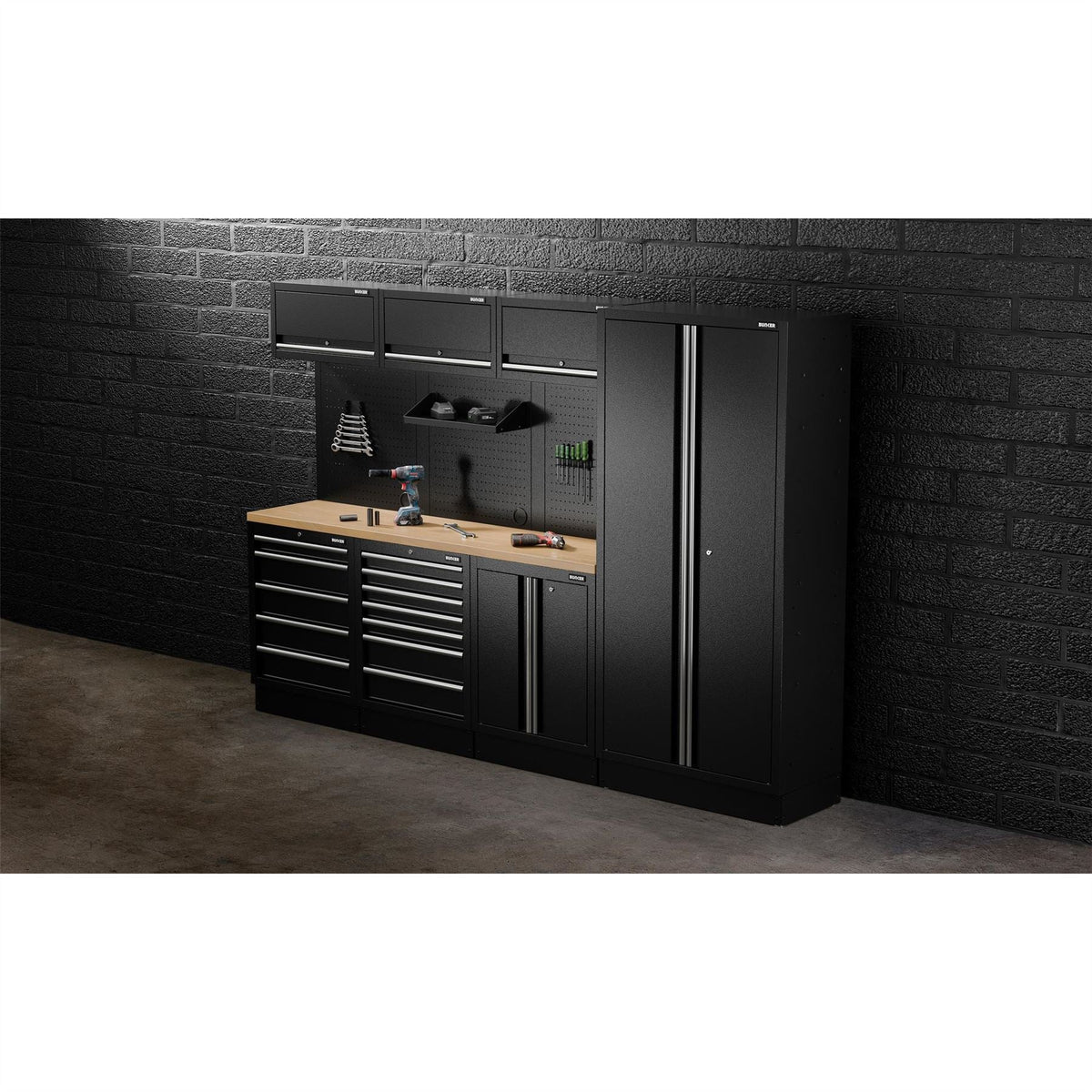 BUNKER 15 Piece Modular Storage Combo with Worktop 2955mm 32519  White Rose Tools