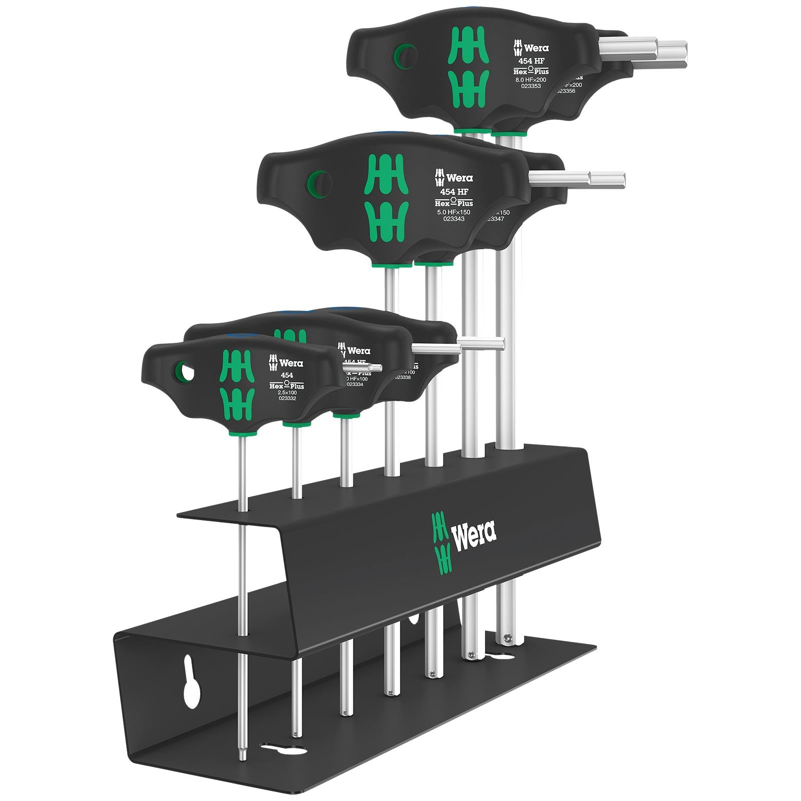 Wera Screwdriver Set T-Handle Hex Plus with Holding Function Metal Rack 7 Piece 454/7 HF Set 2