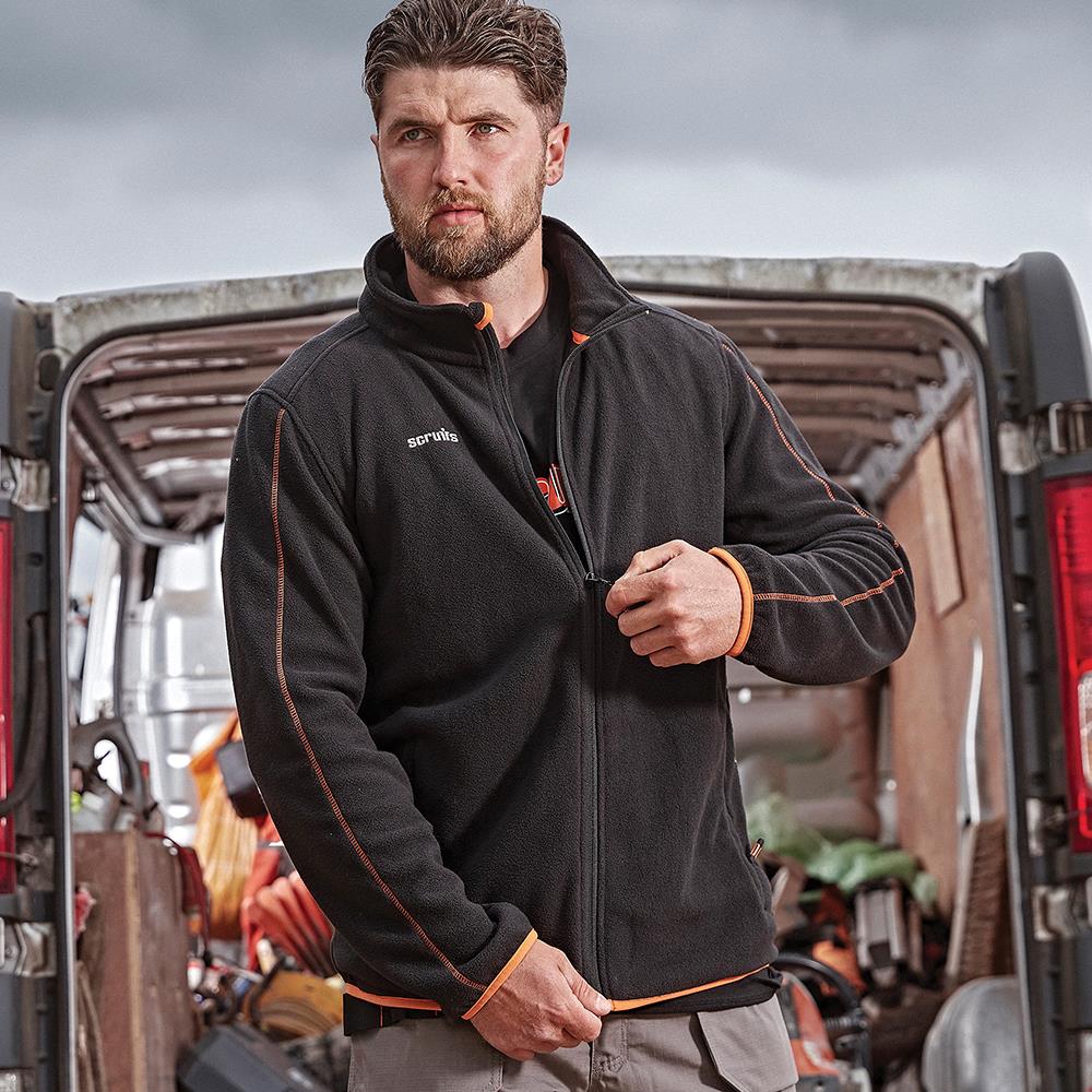 Scruffs Harbour Micro Fleece Jacket Black - Choose Size  White Rose Tools