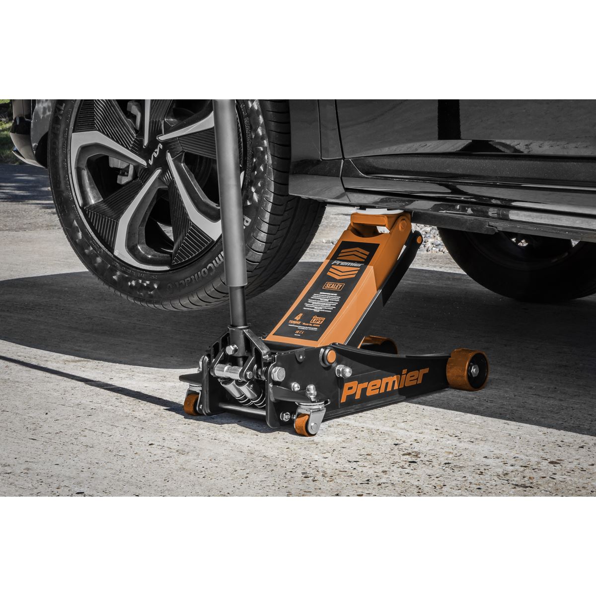 Sealey Premier Premier Low Profile Trolley Jack with Rocket Lift 4 Tonne - Orange