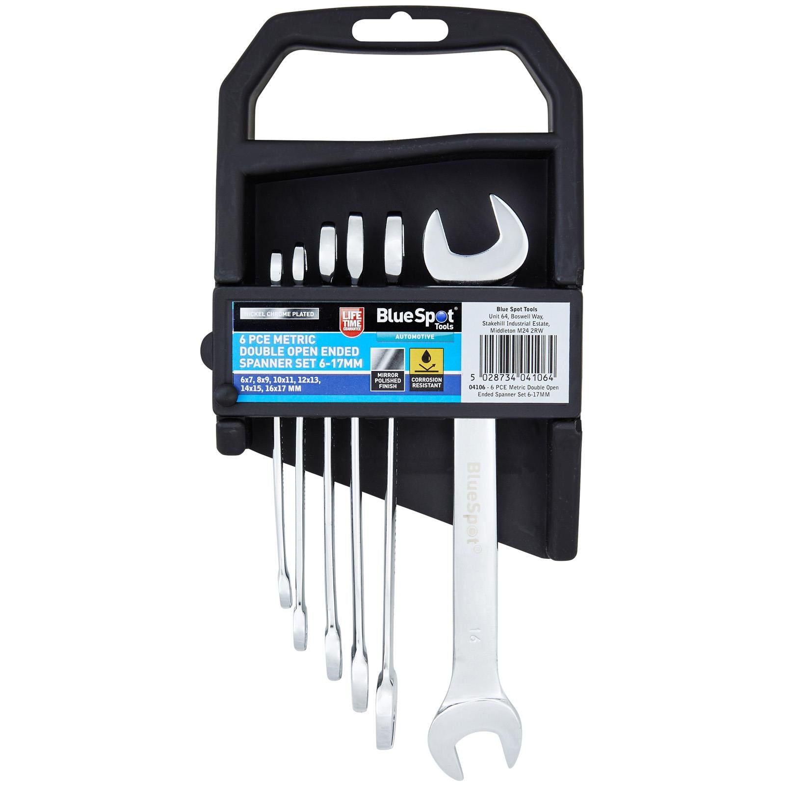 BlueSpot Double Open Ended Spanner Set Metric 6-17mm 6 Piece