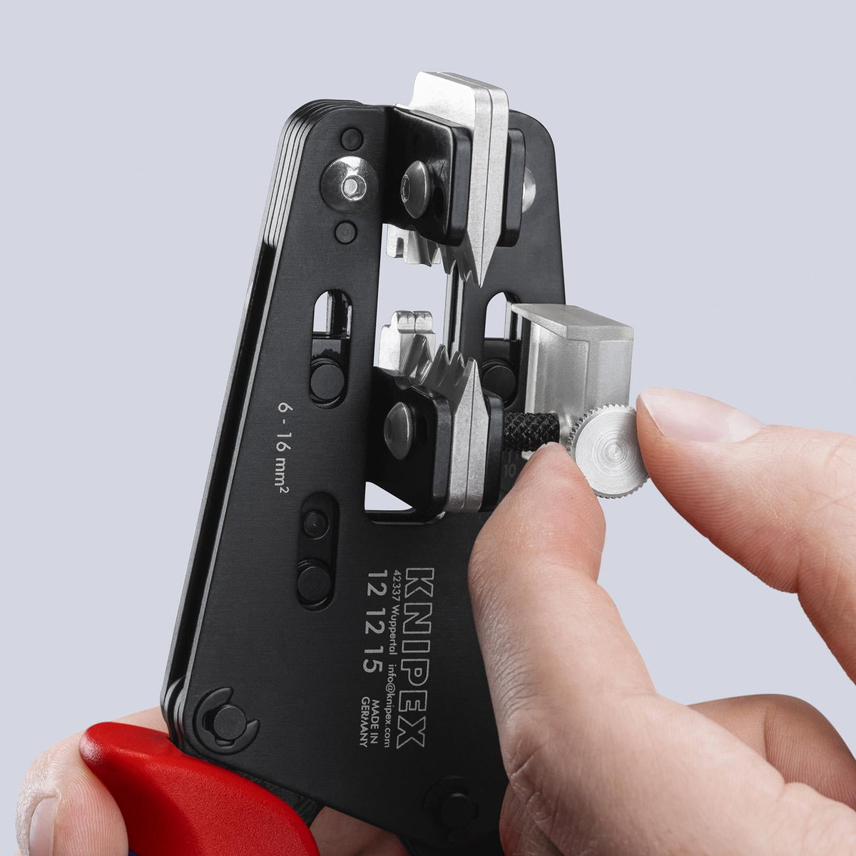 KNIPEX Precision Insulation Stripper with Adapted Blades Multi Component Grips 12 12 15  White Rose Tools