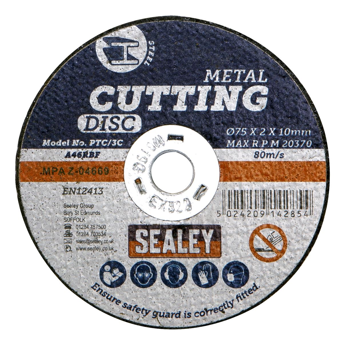 Sealey 75 x 2mm Cutting Disc 10mm Bore - Pack of 10