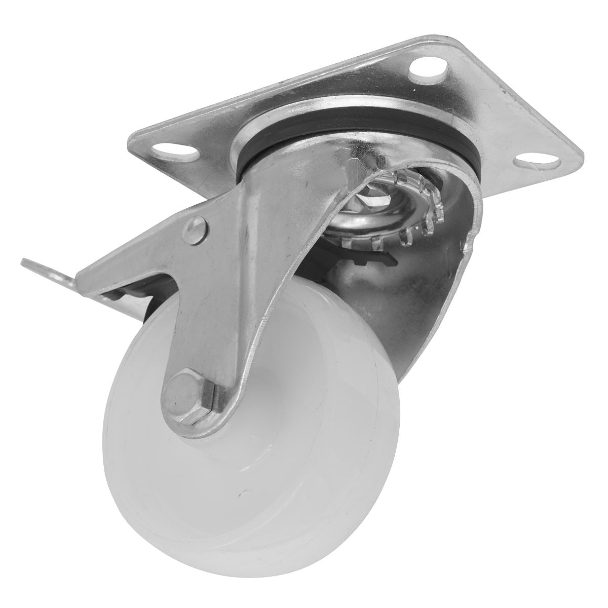 Sealey Heavy-Duty Nylon Castor Wheel Swivel with Total Lock Ø80mm - Trade 