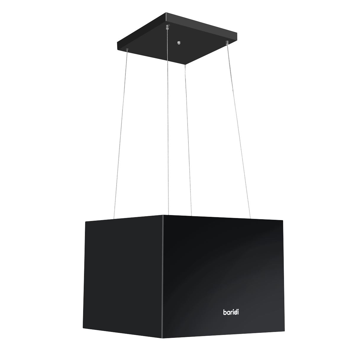 Baridi Square Island Cooker Hood 40cm - Black  White Rose Tools