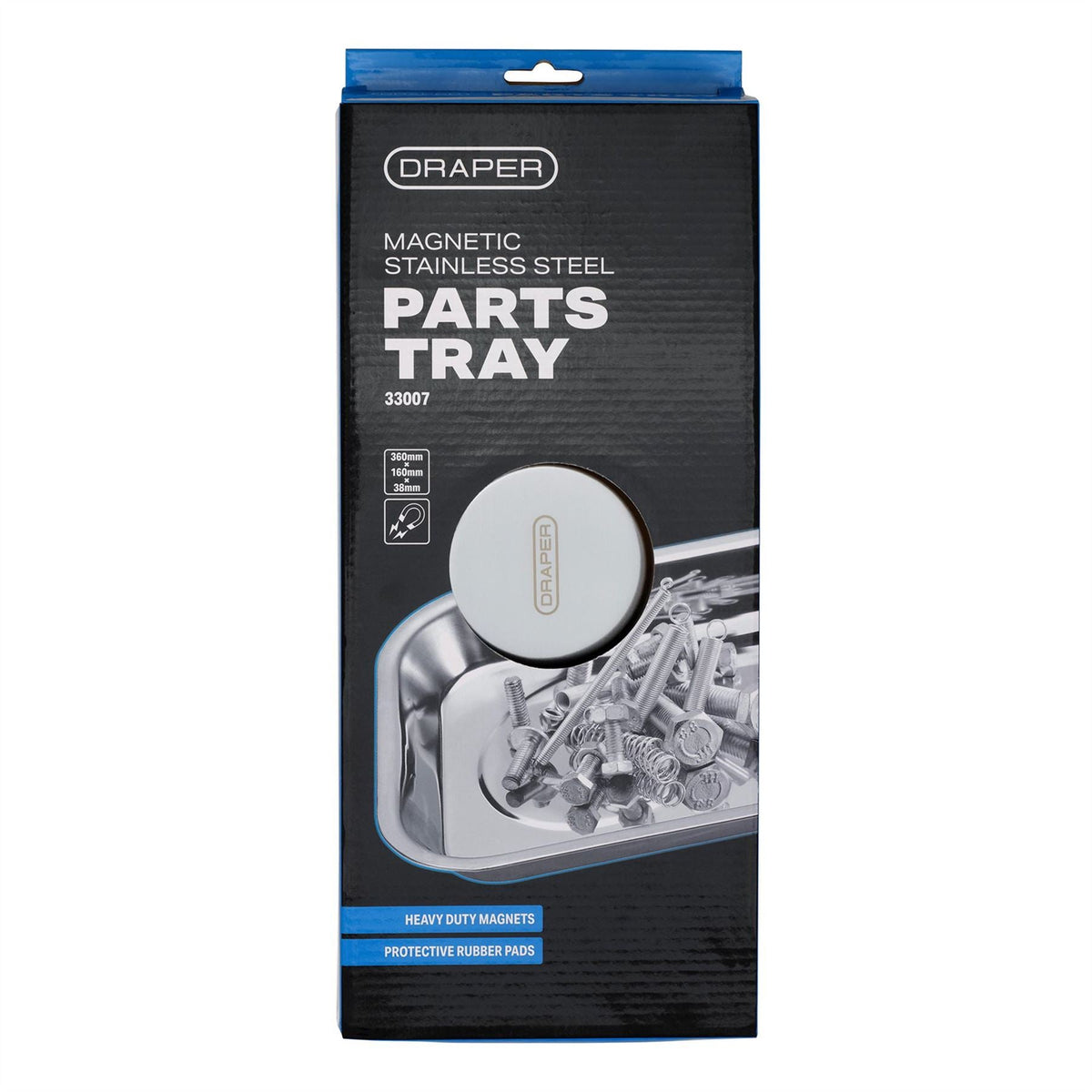 Draper Stainless Steel Magnetic Parts Tray 33007  White Rose Tools
