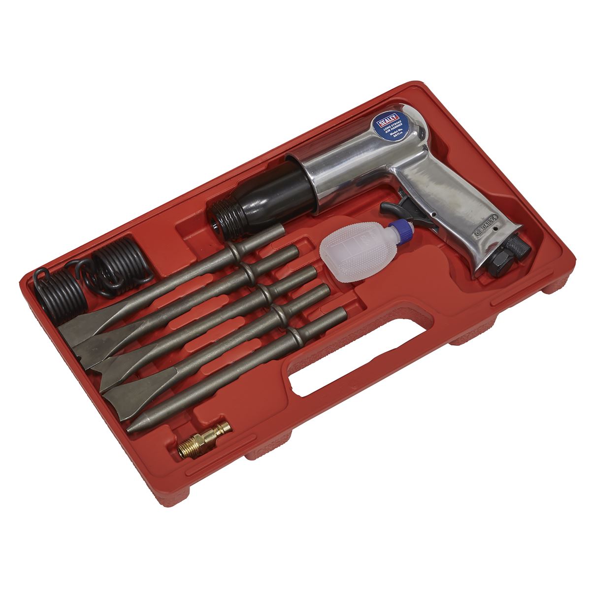 Sealey Air Hammer with Chisels Long Stroke Air Tool Workshop Garage 