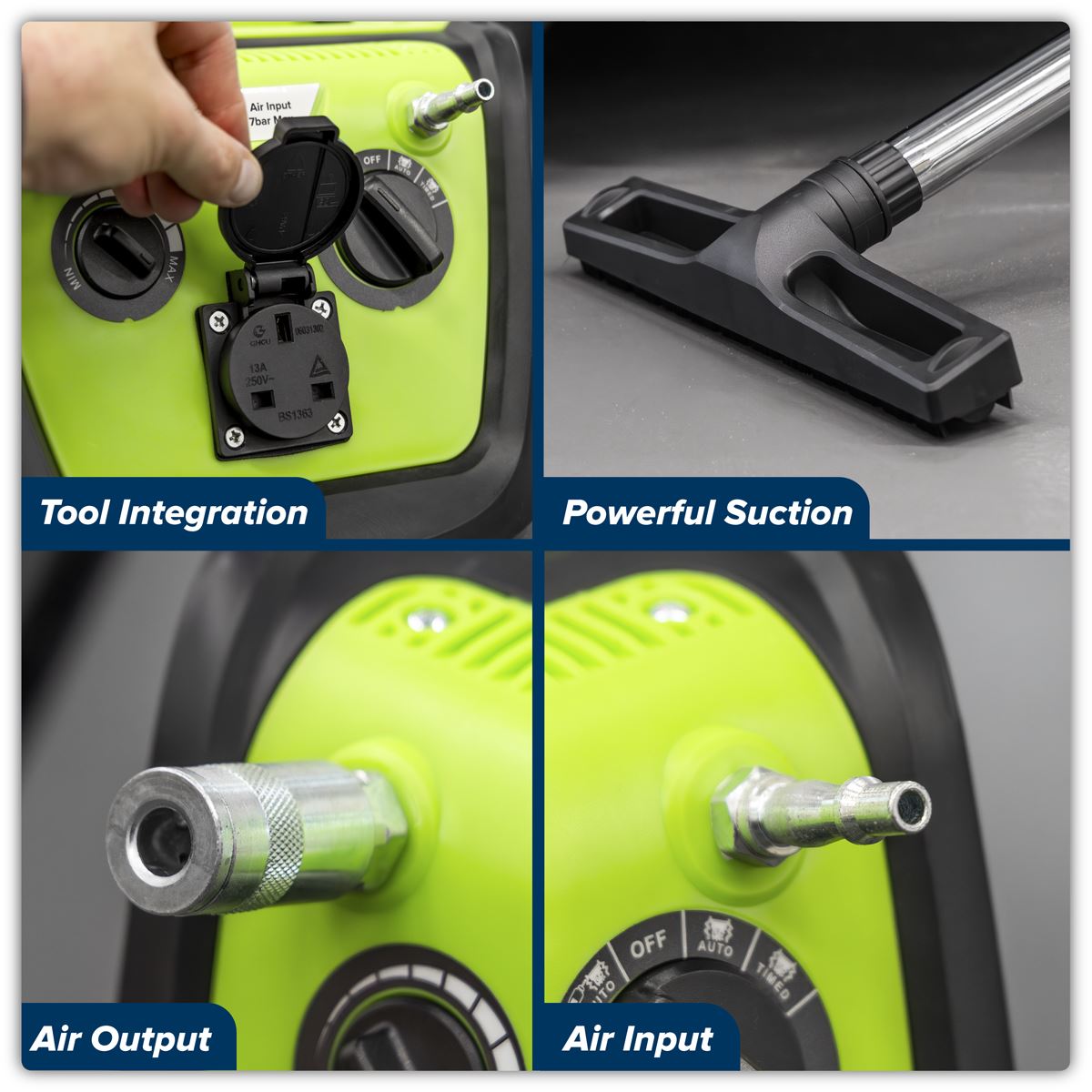 Sealey M Class Dust-Free Industrial Wet & Dry Vacuum Cleaner 40L with Autostart for Air/Electric Power Tools 1600W/230V