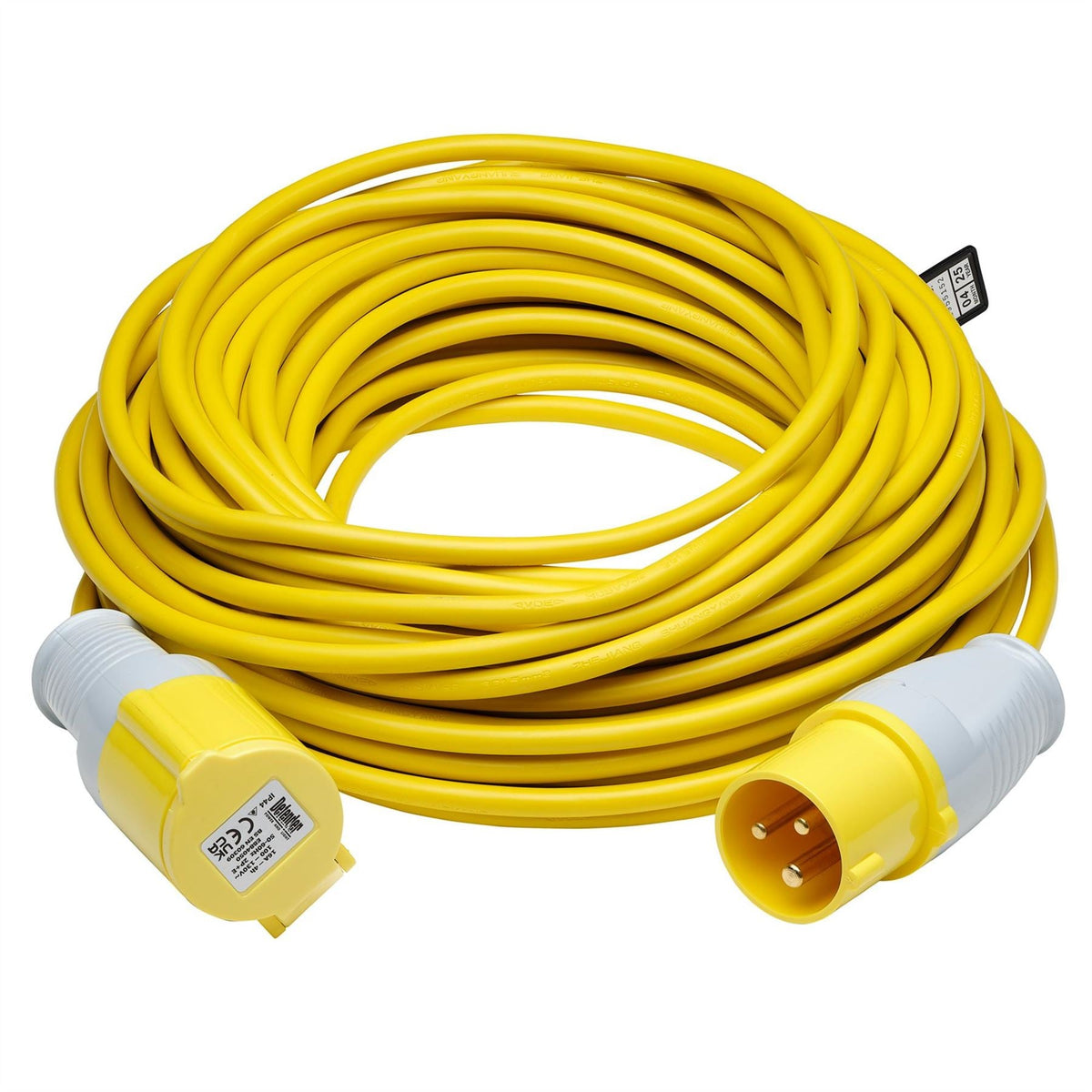 Defender E85230 110V Extension Lead Yellow 1.5mm² 16A 25m 35070  White Rose Tools