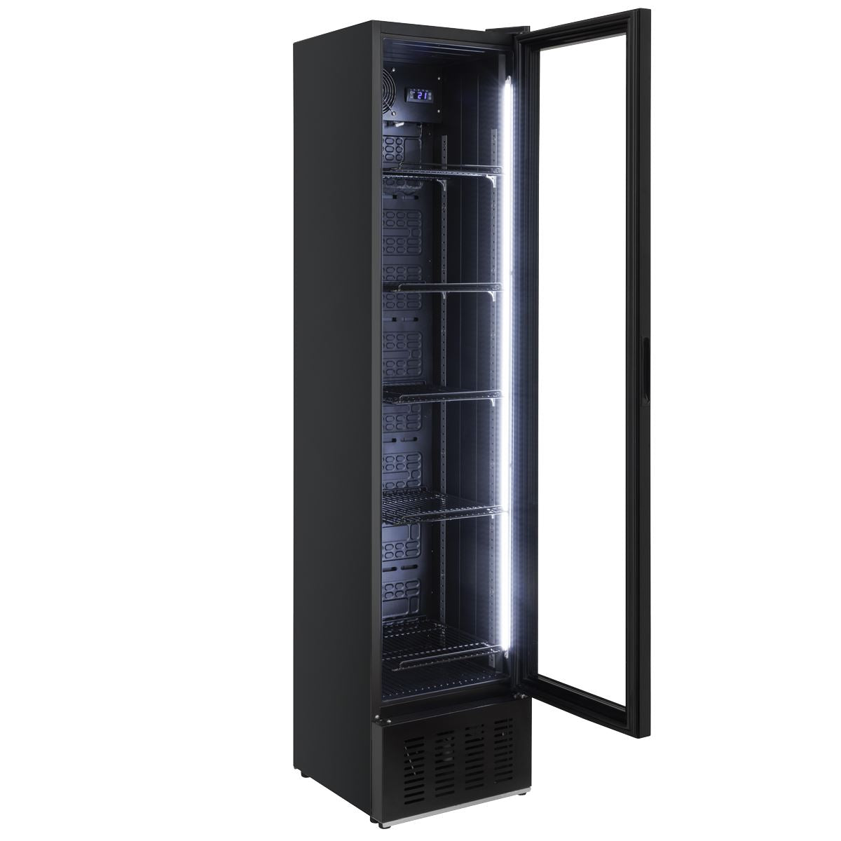 Baridi Tall Drinks/Bar Fridge with Digital Controls & Auto Defrost 160L - Black  White Rose Tools