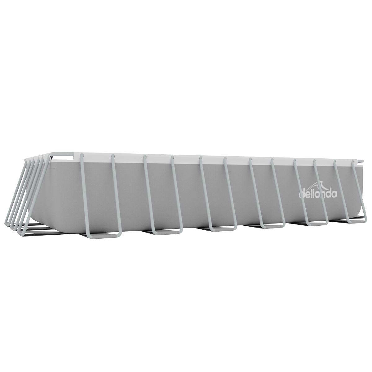 Dellonda 25ft Deluxe Steel Frame Swimming Pool with Step Ladder, Ground Covers and Filter Pump  White Rose Tools