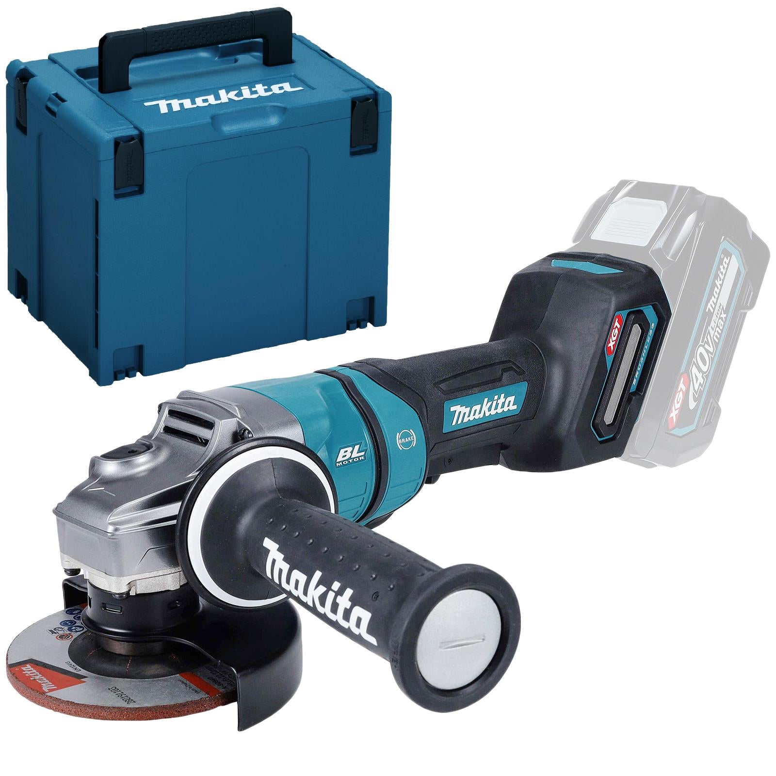 Makita Angle Grinder 115mm XGT 40V Max Li-ion Cordless in Makpac Case GA049GZ01 Body Only