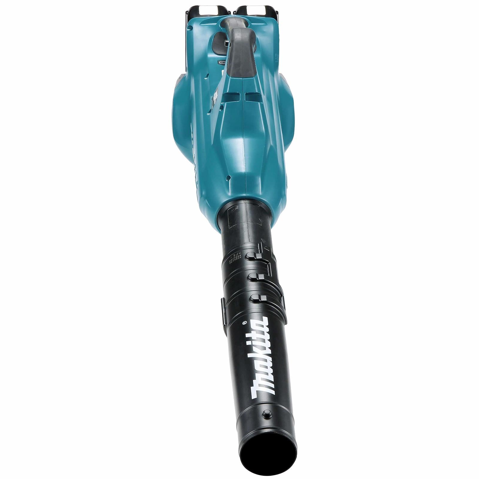 Makita Leaf Blower Kit 18V x 2 LXT Brushless Cordless 2 x 6Ah Battery and Dual Rapid Charger 14.4N Garden Grass Clippings Construction DUB362PG2